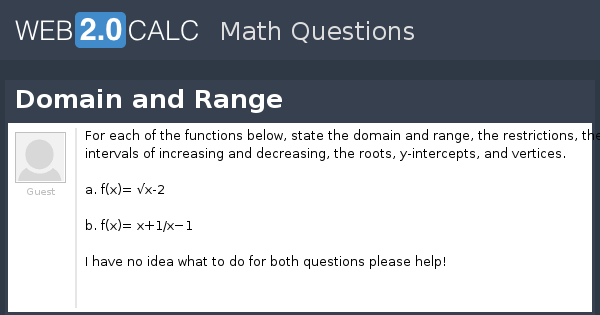 View Question Domain And Range