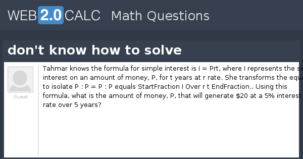 View Question Don T Know How To Solve