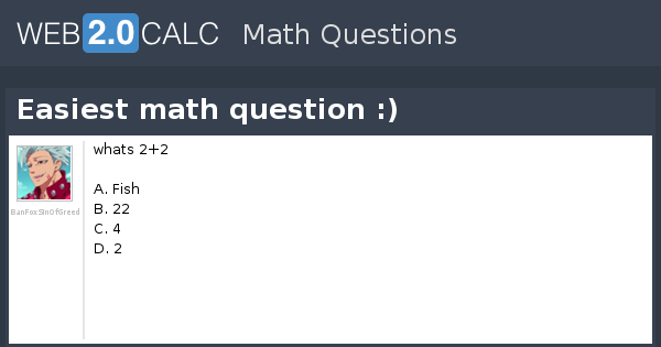 easiest math problem ever