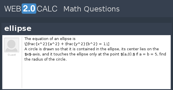 View question - ellipse