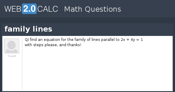 View question - family lines