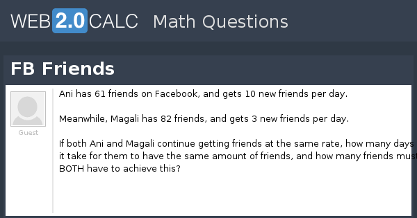 View question - FB Friends