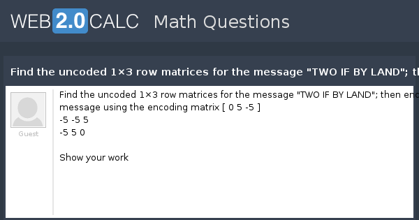 how to encode a message with a matrix