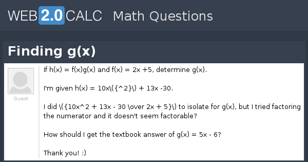 view-question-finding-g-x