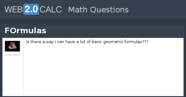 View question - FOrmulas