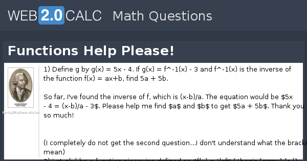 View question - Functions Help Please!