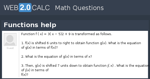 View question - Functions help