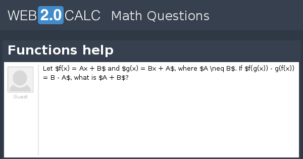 View question - Functions help