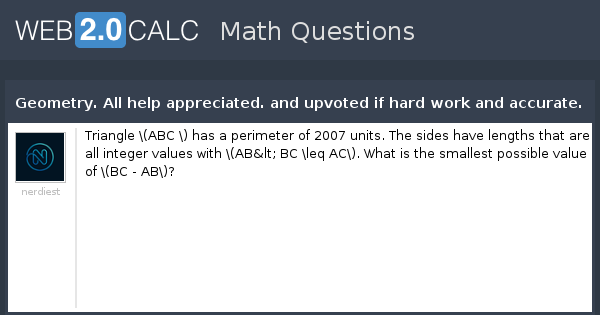 View question - Geometry. All help appreciated. and upvoted if hard ...