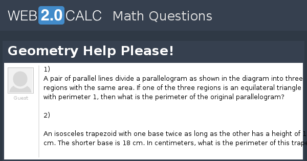 View question - Geometry Help Please!