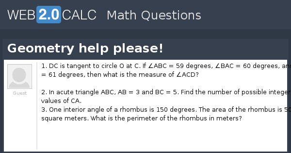 View question - Geometry help please!