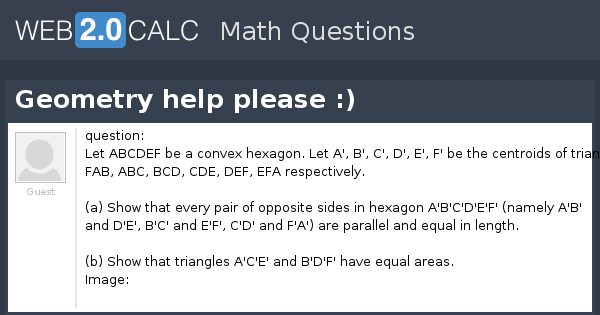 View question - Geometry help please :)