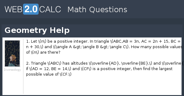 View question - Geometry Help