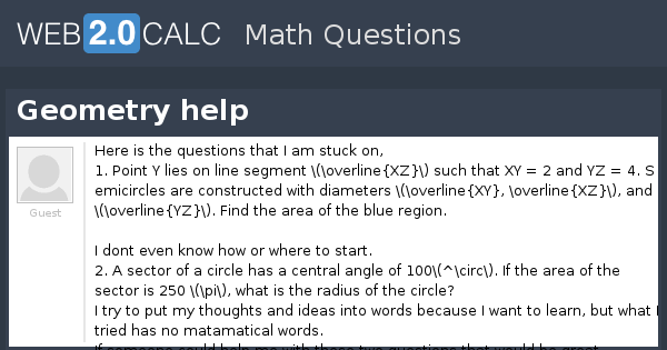 View question - Geometry help