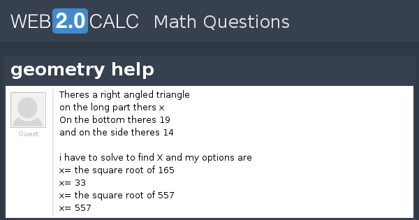 View question - geometry help