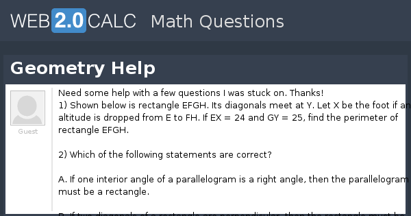 View question - Geometry Help