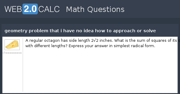 View question - geometry problem that i have no idea how to approach or ...