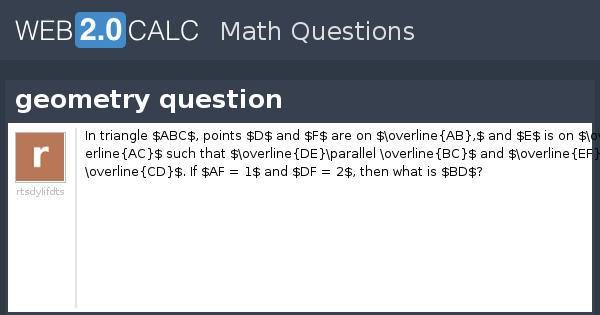View question - geometry question