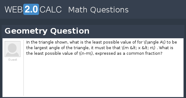 View question - Geometry Question