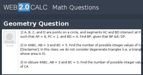 View question - Geometry Question