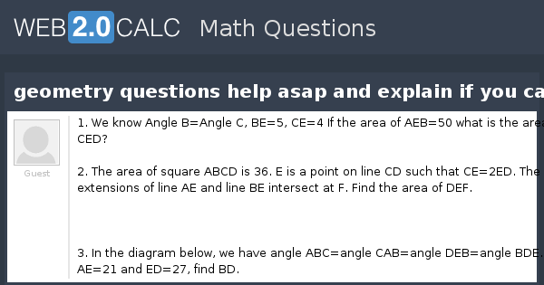 View Question Geometry Questions Help Asap And Explain If You Can