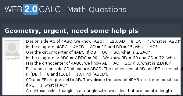 View question - Geometry, urgent, need some help pls