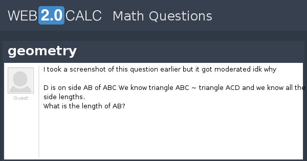 View Geometry View question - geometry