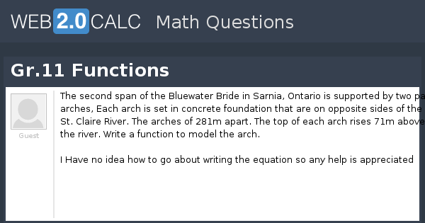 View Question - Gr.11 Functions