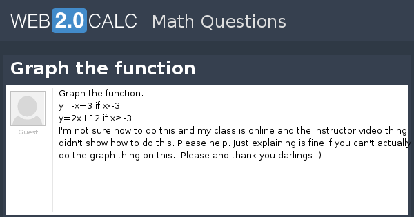 View question - Graph the function