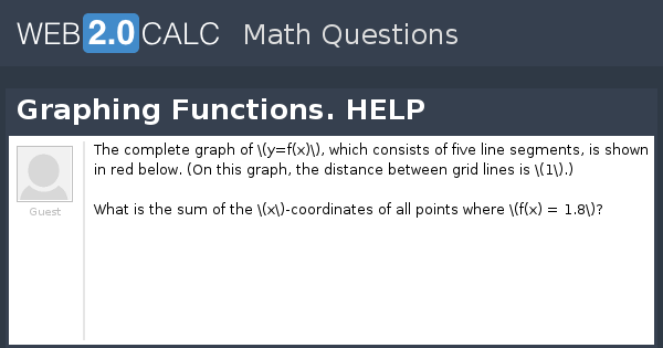 View question - Graphing Functions. HELP