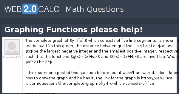 View Question Graphing Functions Please Help