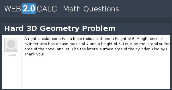 View question - Hard 3D Geometry Problem