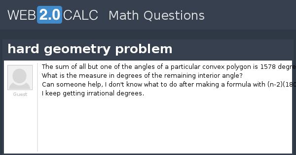 View question - hard geometry problem