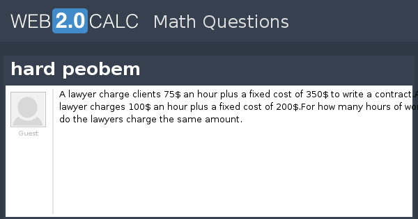 View question - hard peobem