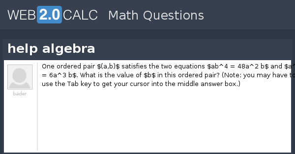 View question - help algebra