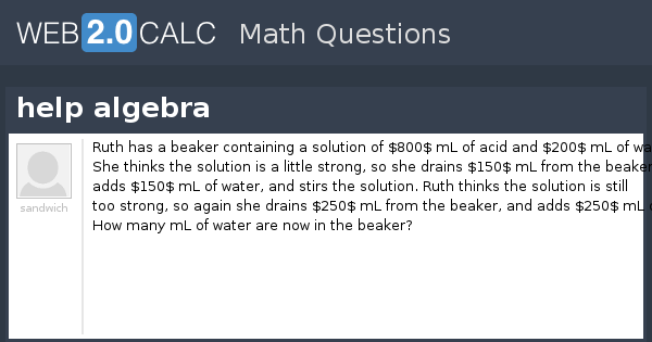 View question - help algebra