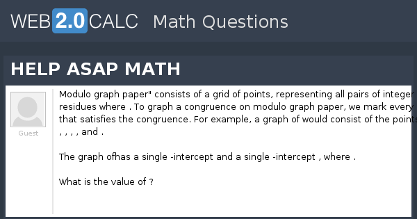 View question - HELP ASAP MATH