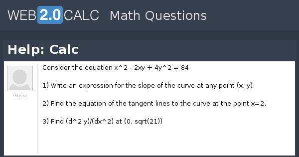 View Question Help Calc