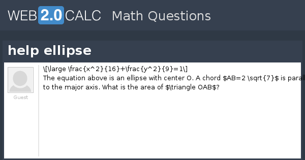 View Question Help Ellipse