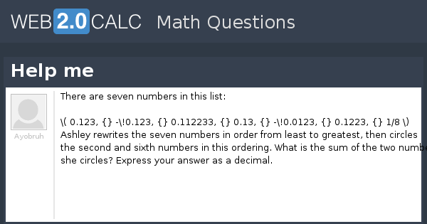 View question - Help me