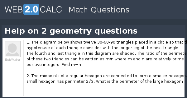 View question - Help on 2 geometry questions