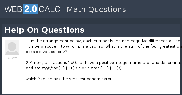 View question - Help On Questions