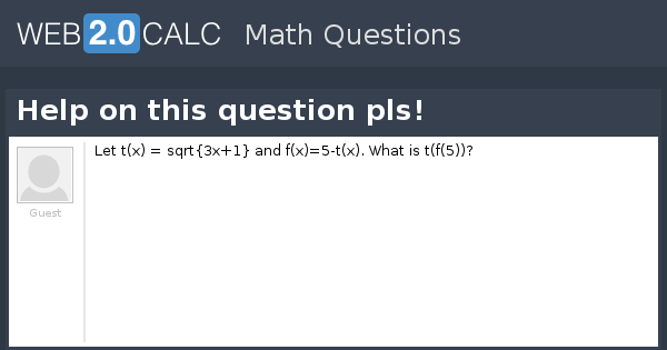View question - Help on this question pls!