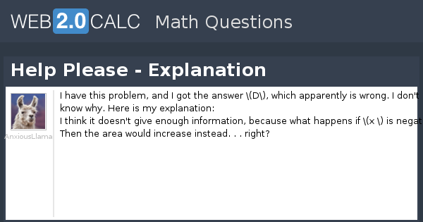 View question - Help Please - Explanation