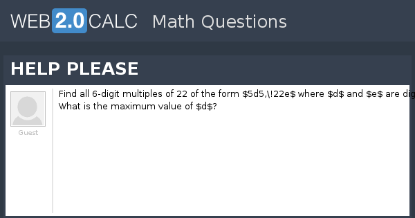 View question - HELP PLEASE