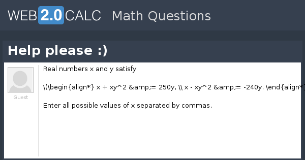 View question - Help please :)