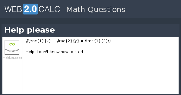 View Question Help Please