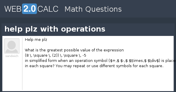 View question - help plz with operations