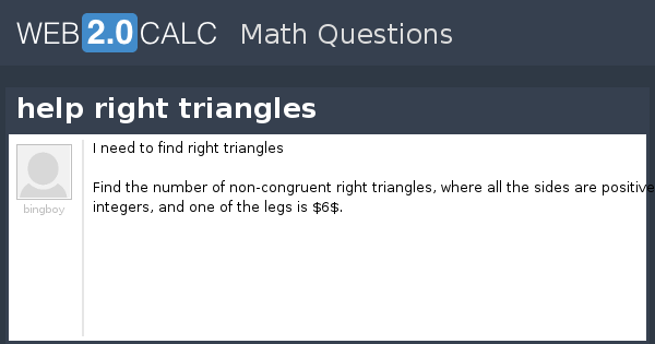 View question - help right triangles