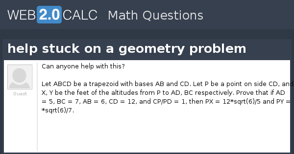 View question - help stuck on a geometry problem